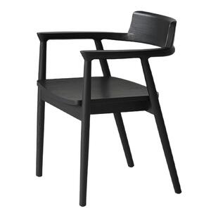 叁几｜碳化系列白蜡木广岛椅子原木家用中古餐椅北欧实木靠背椅