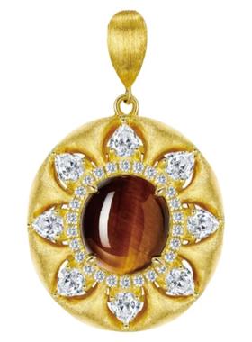 Nicole Jewelry 拉丝虎眼石纯银项链女气质小众设计感时尚毛衣链