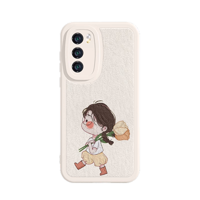 油画风郁金香女孩适用华为手机壳