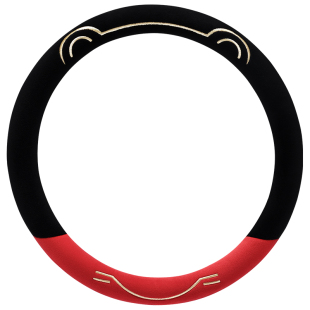 汽车方向盘套冬季新款冬天保暖短毛绒防滑D型大众通用男女车把套