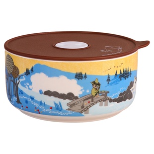 芬兰姆明moomin山谷陶瓷密封保鲜盒保鲜罐冰箱饭盒微波炉泡面碗