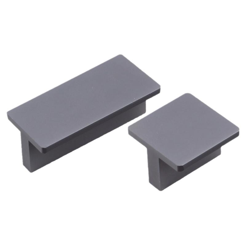汇优莱新款T型质子灰色抽屉拉手双孔距16/32mm方形简约小柜门把手