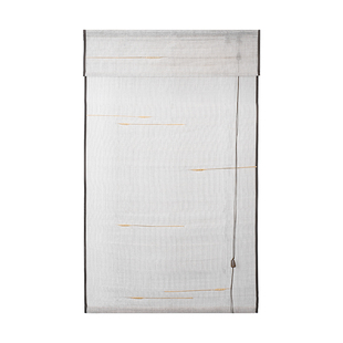 世典秋帘苎麻帘禅意窗帘茶室书房民宿家用隔断帘升降卷帘中式古典