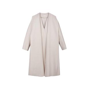 LESS冬季羊毛大衣女围巾领可拆卸披肩长款双面毛呢外套2N0810970