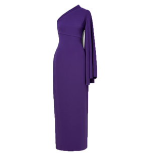 晚礼服单肩长裙紫色气质简约大气年会女2025新款时尚宴会连衣裙夏