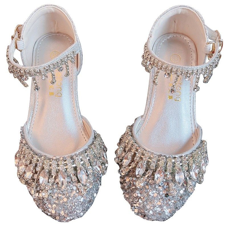 春秋吊坠模特走秀公主风女童皮鞋