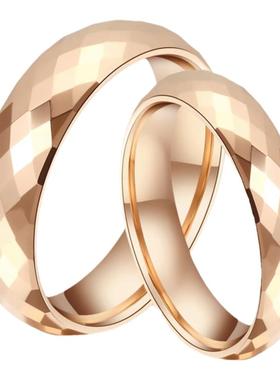 钨金情侣戒指定情信物指戒简约