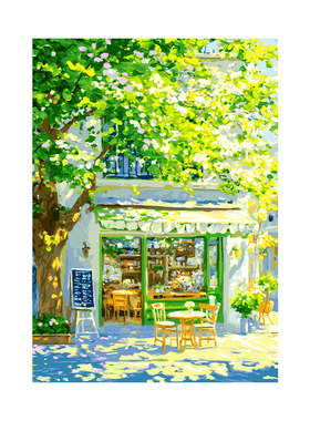 自油自画 数字油画diy填色画画成人手工手绘涂色油彩画 初夏泛漫