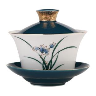 八宝茶特大号盖碗300ml单个高档茶杯三泡台茶具三才泡茶碗景德镇