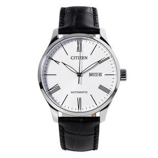 CITIZEN/西铁城机械手表男AUTOMATIC黑色皮带自动机械NH8350-08A