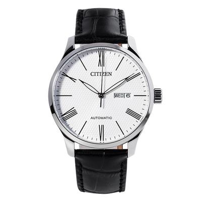 西铁城黑色皮带自动机械手表