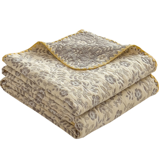 A类全棉三层纱布毯子成人纯棉盖毯家用午睡薄款毛巾被夏季空调毯.