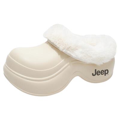 【明星同款】JEEP加绒棉拖鞋女款