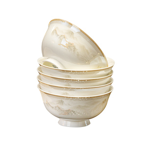 碗家用2026新款金边高脚碗米饭碗景德镇骨瓷碗陶瓷餐具吃饭碗面碗