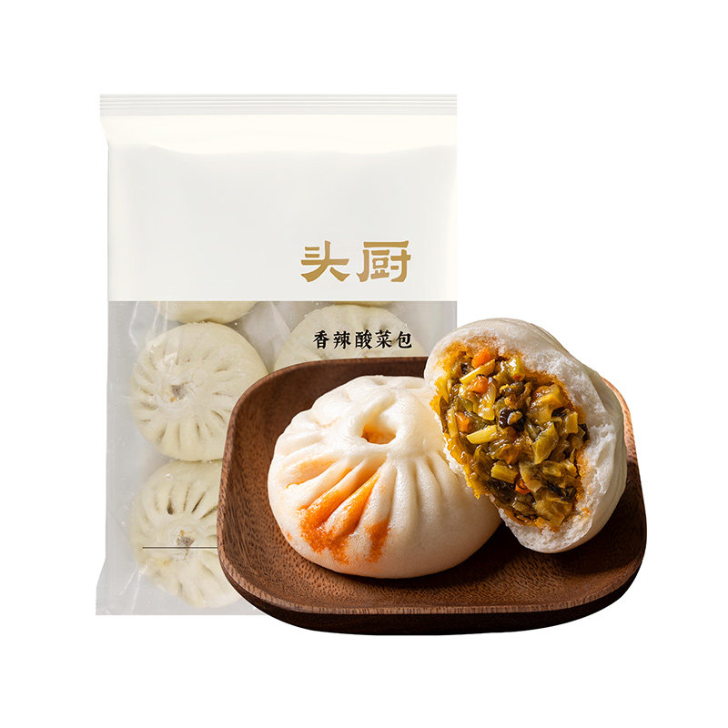 头厨香辣酸菜包包子720g