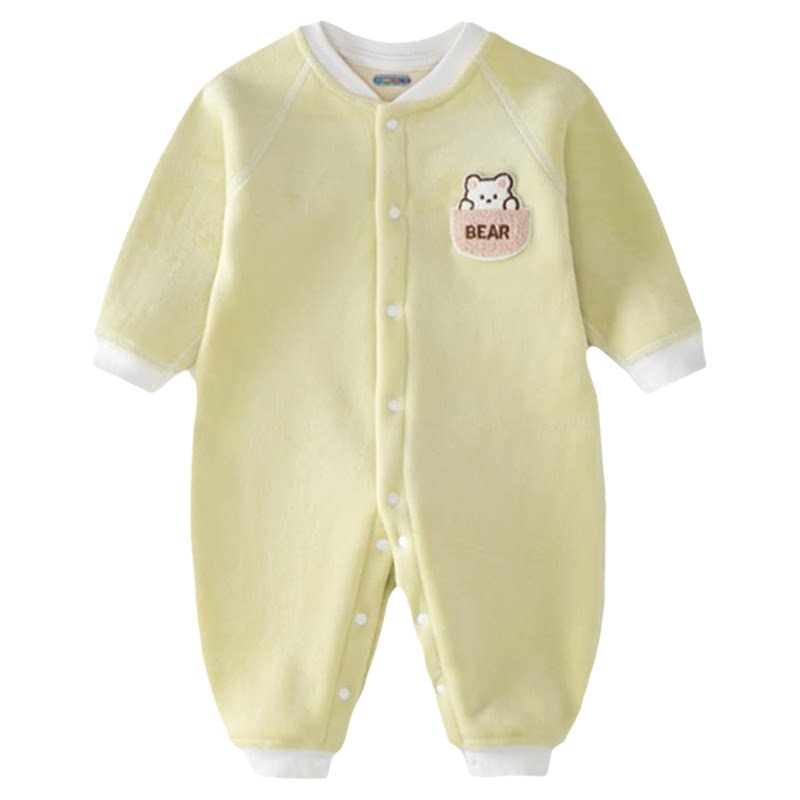 婴儿秋冬连体衣宝宝衣服新生儿秋季外出服保暖加厚长袖哈衣春秋