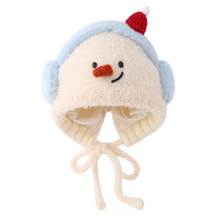 儿童帽子秋冬可爱宝宝毛绒护耳帽防风加厚保暖男童女童套头帽冬天