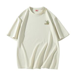 班尼路S&K系列华夫格短袖男夏季2026新款宽松美式潮流浅米色体恤A