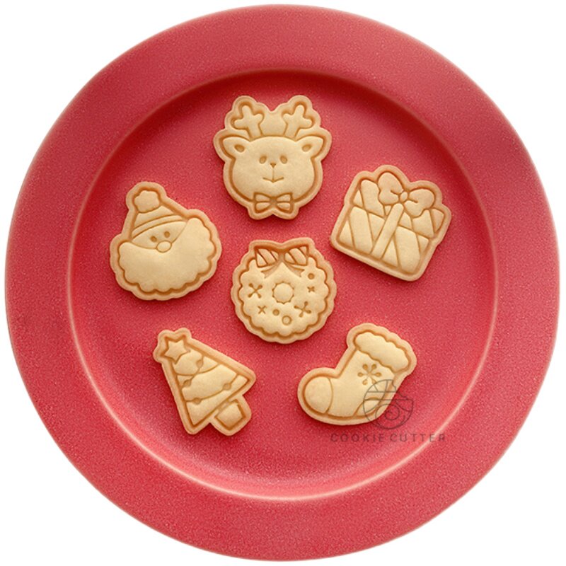 特价新款圣诞节日式3D立体可爱麋鹿花环手套帽子曲奇烘焙饼干模具