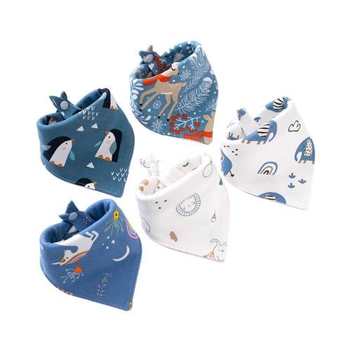 宝宝口水巾婴儿纯棉三角巾新生儿童防吐奶水围嘴超柔围兜围脖秋冬