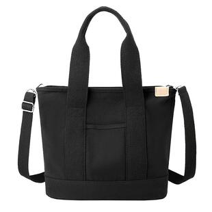 高颜值耐用帆布包新款饭盒包水杯独立位便当包手提袋多层带饭小包