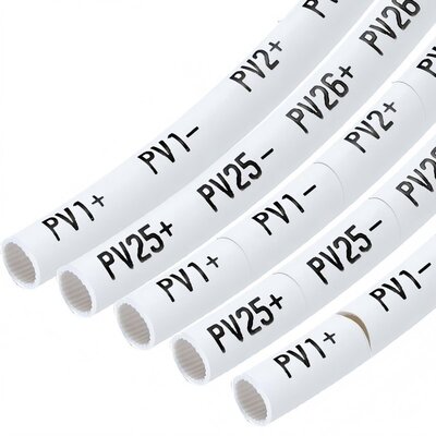 光伏线号码管套管代打印4平方光伏直流线号套管标识管组串PV123+-