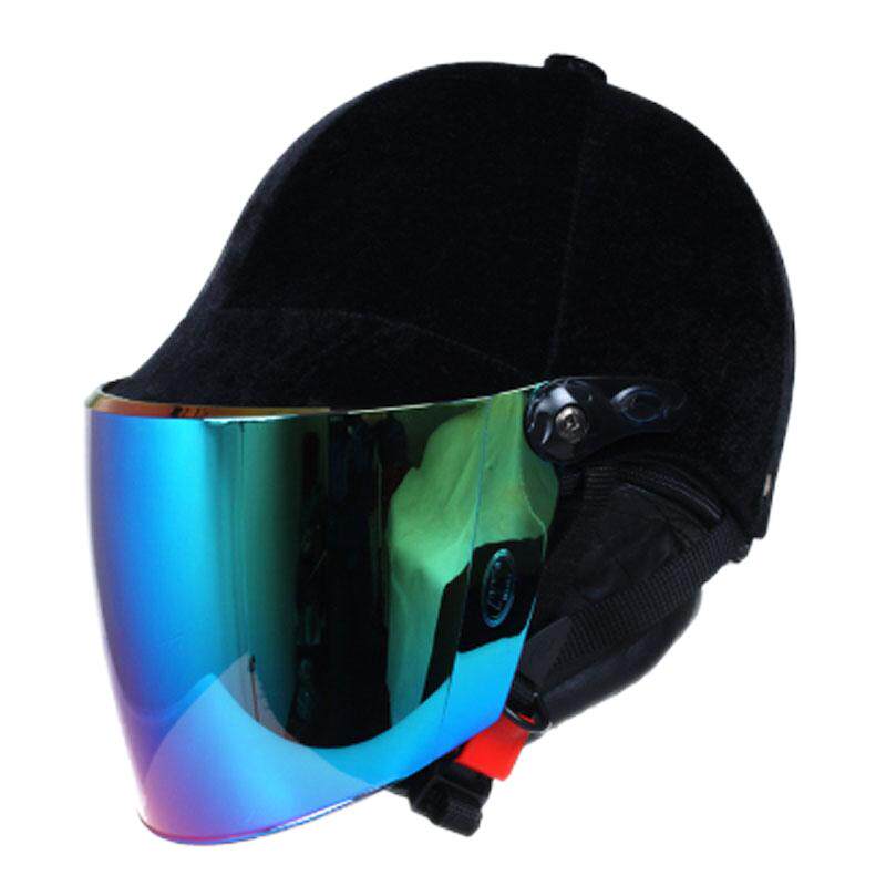 马术骑马丝绒头盔户外防护夏盔男女士防紫外线镜轻便丝绒秋冬盔