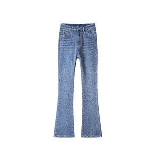 145矮小个子微喇牛仔裤女高腰显瘦喇叭裤显高150cm穿搭加绒马蹄裤