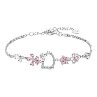 hellokitty凯蒂猫纯银手链女款生日礼物新年女生女孩情人节实用女