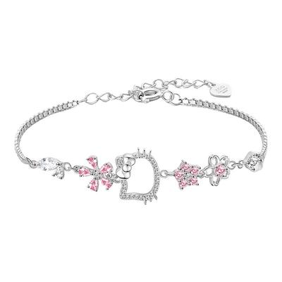 hellokitty凯蒂猫纯银手链女款系列生日礼物女生女孩圣诞节实用女