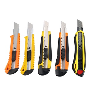 包胶美工刀重型加厚不锈钢黑钢刀片工业家用多功能工具刀子壁纸刀