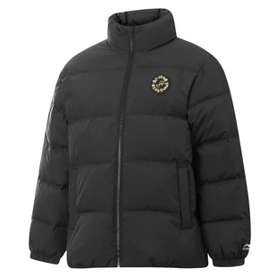 李宁男童羽绒服冬季新款正品大童青少年儿童黑色立领加厚羽绒外套