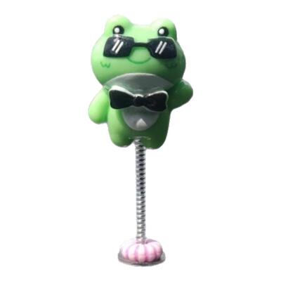 摇摆小青蛙车载摆件弹簧青蛙减压治愈汽车中控台显示屏车窗边装饰