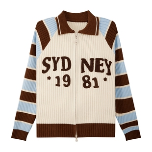 左西童装女童毛衣针织polo衫条纹儿童秋冬装2026新款女孩大童上衣