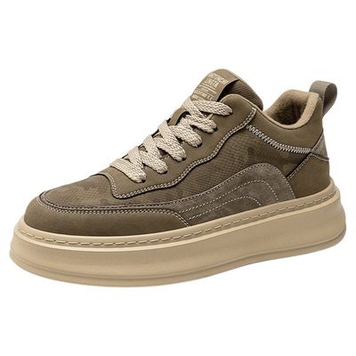 厚底板鞋皮面复古马丁靴休闲鞋