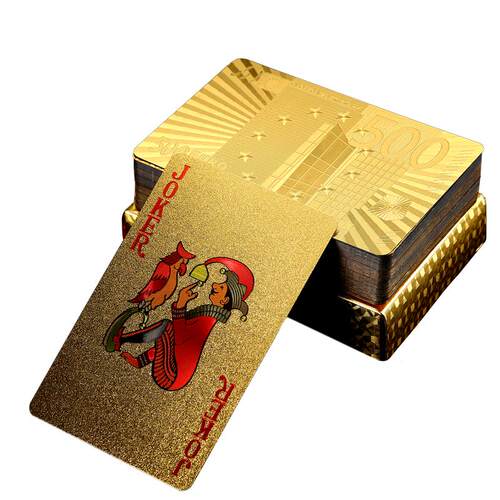 扑克牌斗地主塑料扑克防水可水洗黄金朴克土豪金金属创意加厚纸牌