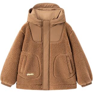 MINIPEACE太平鸟童装男童厚外套儿童仿羊羔绒秋冬夹克上衣洋气潮