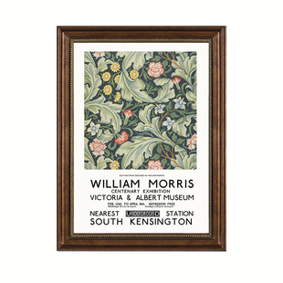 威廉莫里斯美式玄关入户装饰画客厅餐厅墙面复古油画挂画卧室壁画