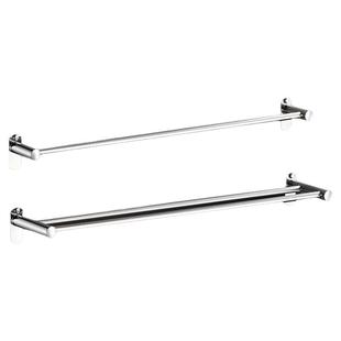 304加厚浴室不锈钢毛巾杆挂杆毛巾架子免打孔卫生间单杆双杆加长