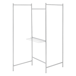 霜山三折叠晾晒架家用落地式挂晒衣架不锈钢室内阳台晾衣杆挂衣架