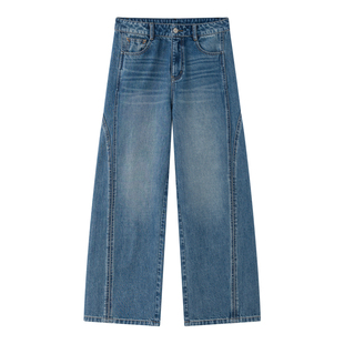【素写朝夕】CHICJOJO牛仔裤女26春新款蓝色宽松休闲百搭香蕉裤
