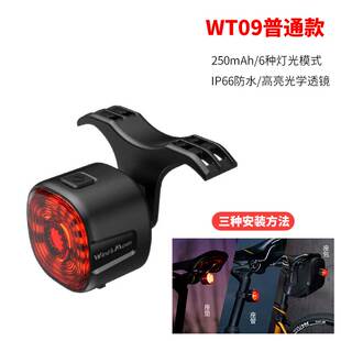 自行车尾灯智能感应刹车灯山地公路车夜骑警示灯充电骑行装备配件