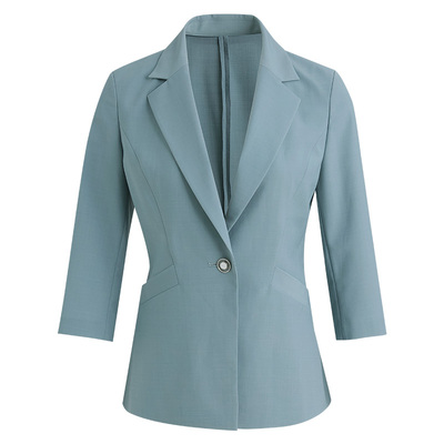 LANDI绵羊毛七分袖收腰西装外套