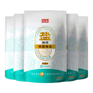 福盐优选减钠海盐食用盐零添加天然一级无碘盐家用不加碘食盐巴