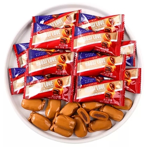 爆浆太妃糖夹心巧克力味年货传统糖果儿童零食品解馋追剧独立包装