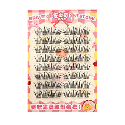 古早味漫画！轻亚裔混血烟熏免胶假睫毛美式上镜浓密2025热卖新款