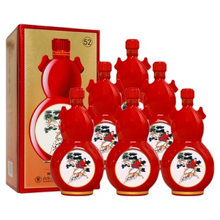 景芝 52度景阳春红葫芦浓香型白酒 500ml*6瓶精美包送礼自饮