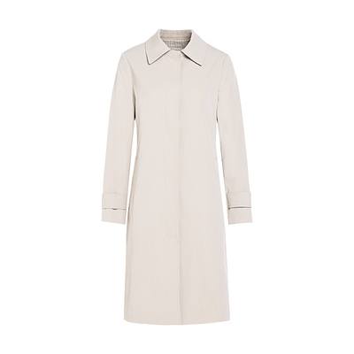 JESSIE肌理感衬衫领中长气质风衣