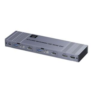 优联hdmi+dp kvm切换器双屏二进二出8K超清4K120Hz高刷两台电脑切换使用两个显示器usb3.0共享键盘鼠标共享