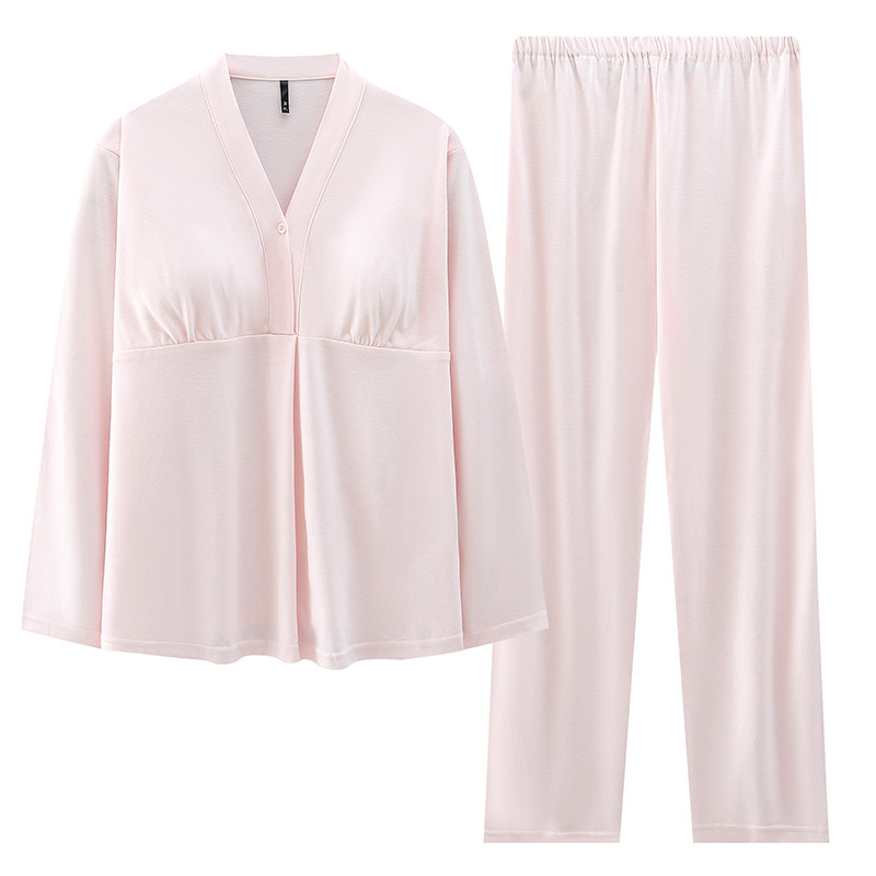 带胸垫月子服夏薄款纯棉哺乳睡衣产后喂奶专用夏季产妇孕妇家居服